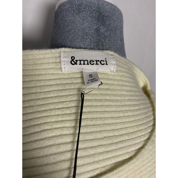 &Merci Womens Small Cream Ribbed Knit Sweater NWT - Picture 3 of 10